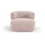 Micadoni Home Svetlo rožnat fotelj iz tkanine bouclé Jenny –