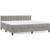 vidaXL Box spring postelja z vzmetnico svetlo siva 200x200 cm žamet, (20846729) Cene