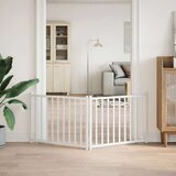 vidaXL Vrata za pse zložljiva 2 panela bela 160 cm trden les jelke | Shoptok.si