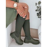 DStreet Kozaki damskie skarpetkowe zielone | Shoptok.si