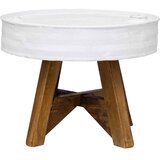  Stolić za kavu od masivnog obnovljenog drva 60 x 45 cm bijeli | Eponuda.com