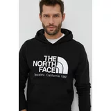 The North Face Pamučna dukserica za muškarce, boja: crna, s kapuljačom, s tiskom