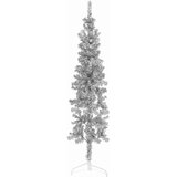  Tanka umjetna polovica božićnog drvca sa stalkom srebrna 150 cm | shoptok.hr