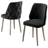 Hanah home set trpezarijskih stolica Leja 6 kom, crna tkanina Babyface, hromirane metalne noge | Eponuda.com