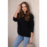 Kesi Cotton blouse with ruffles on the shoulders black | Shoptok.si