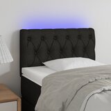 vidaXL LED posteljno vzglavje črno 80x7x78/88 cm blago Cene