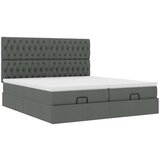 vidaXL otomanski okvir kreveta s madracima tamnosivi 200x200cm tkanine | shoptok.hr