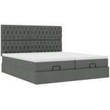 vidaXL Otomanski posteljni okvir z vzmetnicami siv 200x200 cm blago | Shoptok.si
