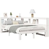  Posteljni okvir brez vzmetnice bela 135x190 cm trdna borovina | Shoptok.si