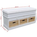 3 Bela Klop za Predsobo 2 Predala in 3 Košare za Shranjevanje, z Blazino | Shoptok.si