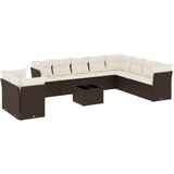Maison Chic Seti vrtnega pohištva - Vrtna garnitura - Vrtni pohištvo set 11-delna z blazinami rjava poli ratan, (21811477) | Shoptok.si