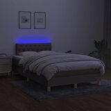  s oprugama i madracem LED smeđesivi 120x190cm od tkanine | shoptok.hr