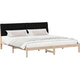 vidaXL Posteljni okvir z oblazinjenim vzglavjem Rjava 200 x 200 cm | Shoptok.si