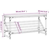 vidaXL stalak za cipele boja hrasta 90 x 30 x 45 cm konstruirano drvo | shoptok.hr