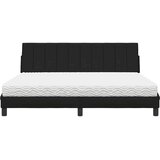 vidaXL Postelja z vzmetnico črna 180x200 cm blago | Shoptok.si