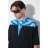 Marcelo Burlon Pamučna majica Colordust Wings Over za muškarce, boja: crna, s tiskom, CMAA054S24JER0021045