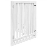 vidaXL Ograda za pse z vrati zložljiva 4 paneli bela 320 cm topolovina | Shoptok.si