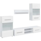 In 5-Delni komplet pohištva tv enota led osvetlitev bele barve | Shoptok.si