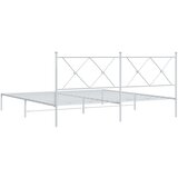  Metalni okvir za krevet s uzglavljem bijeli 183x213 cm | shoptok.hr