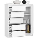 AKORD Komoda, 1 Vrata In 5 Predalov, Bela, (5000332120) | Shoptok.si
