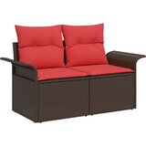  Vrtna sedežna garnitura z blazino 5 pcs Rjava Poly ratan, (5000022600) | Shoptok.si