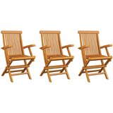Maison Chic Vrtni stoli - Stol za vrt 3 kosi trdna tikovina JS1501, (21877227) Cene
