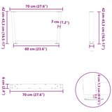  Noge za klub stolić V-oblika 2 kom Crne 70 x (42-43,3) cm Čelik | shoptok.hr