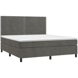  box spring s madracem LED tamnosivi 160x200 cm baršun | shoptok.hr