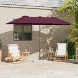  Vrtni suncobran Bordo crvena 380 x 196 x 235 cm | shoptok.hr