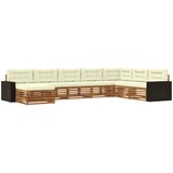  Set vanjskih sofa 8 kom. Prirodna i krem Čvrsto drvo akacije | shoptok.hr