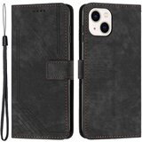 INORCO Za iPhone 13 mini stojalo, denarnica, PU usnjena torbica za telefon Skin-touch Lines Inprinted Cover, (22035343) | Shoptok.si