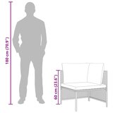  Modularna kutna sofa od poliratana s jastucima crna | shoptok.hr
