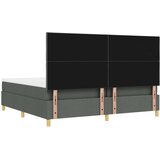 vidaXL Krevet s uzglavljem s madracem i klupom tamnosiva 200x200 cm Tkanina | shoptok.hr