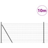 vidaXL Evropska ograja s 7 razširjenimi stebri 1x10 m Galvanizirano jeklo | Shoptok.si