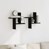  Zidne police 2 kom. Crni hrast 38x12x38 cm Konstruirano drvo | shoptok.hr