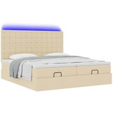  Otomanski okvir kreveta s madracima krem 160x200cm od tkanine | shoptok.hr