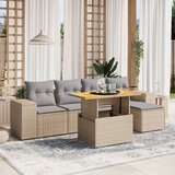 vidaXL 6-dijelni set vrtnih sofa s jastucima bež od poliratana | shoptok.hr