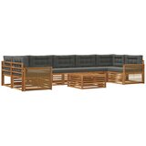 vidaXL Zunanja garnitura za sedenje 8 pcs Naravna in antracitna, (5000272082) | Shoptok.si