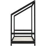  Okvir za dječji krevet crni 2 x (80 x 160) cm masivna borovina | shoptok.hr