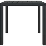 In Vrtna miza črna 80x80x74 cm aluminij in WPC | Shoptok.si