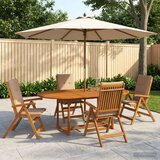  Set za blagovanje u vrtu od 5 dijelova Prirodna | shoptok.hr
