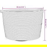  Košara za rublje sivo-bijela Ø 60 x 36 cm pamučna | shoptok.hr