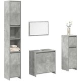  4-dijelni set kupaonskog namještaja siva boja betona drveni | shoptok.hr