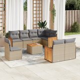 vidaXL 9-dijelni set vrtnih sofa s jastucima bež od poliratana | shoptok.hr