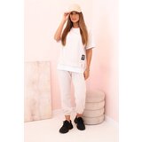 Kesi Włoski Women's butter set with short sleeves and pants beige Cijene