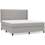 vidaXL Box spring postelja z vzmetnico svetlo siva 180x200 cm blago, (20790522) Cene