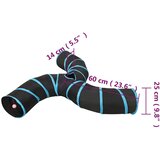  Mačji tunel 3-smjerni crno-plavi 25 cm poliester | shoptok.hr