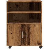 Ormarić s kotačima boja starog drva 60x48x81 cm drveni | shoptok.hr