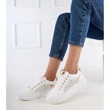 Gemre White sneakers with gold inserts on platform Remmi | shoptok.hr