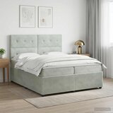  Boxspring krevet s madracem Svjetlosiva 200 x 200 cm Baršun | shoptok.hr
